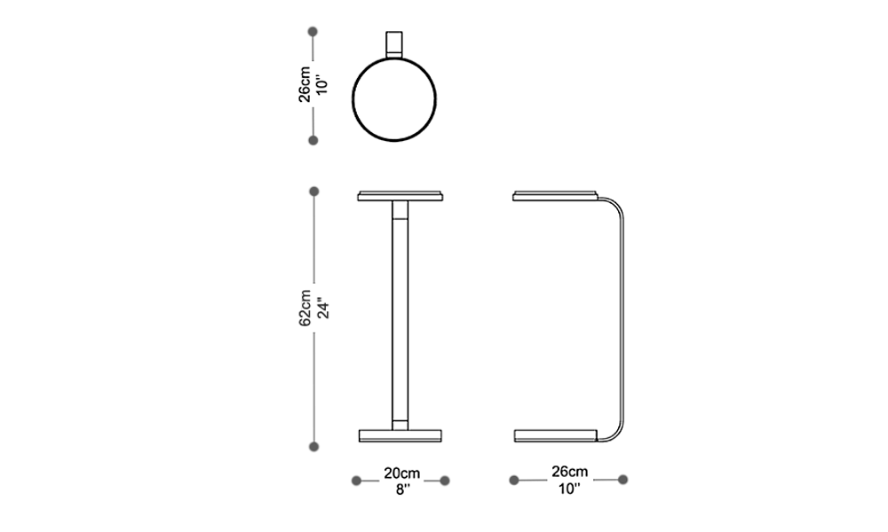 Image of the main dimensions of the product